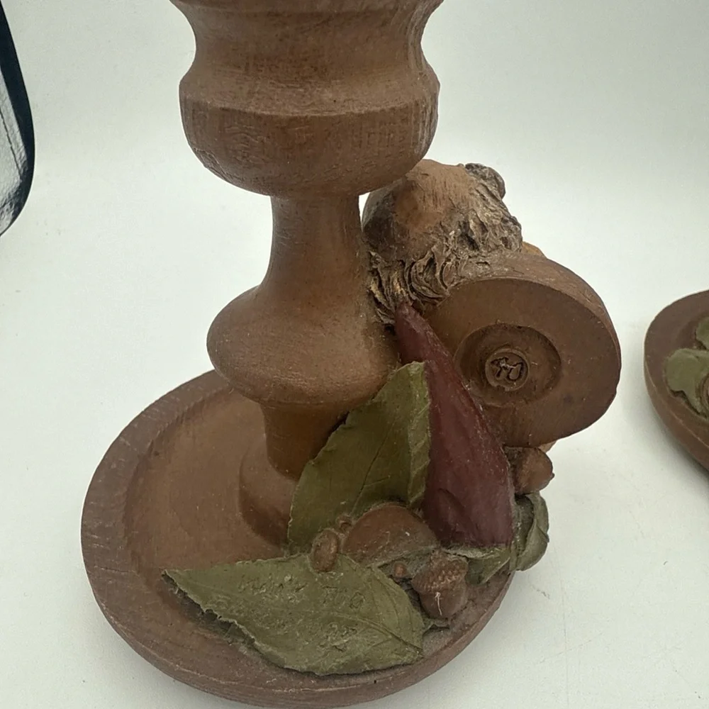VTG 1983 Tom Clark Gnomes Mrs Wink & Wink Too Signed candlestick Holders retired
